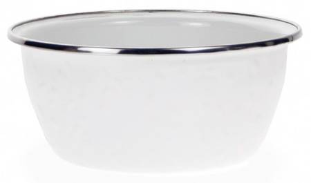 White on White Enamelware Individual Salad Bowl