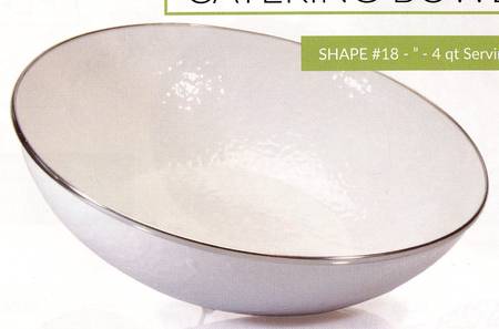 White on White Enamelware 4 Qt Catering Bowl