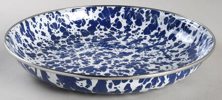 Cobalt Swirl Enamelware Pasta Plate