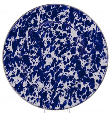 Cobalt Swirl Enamelware Dinner Plate