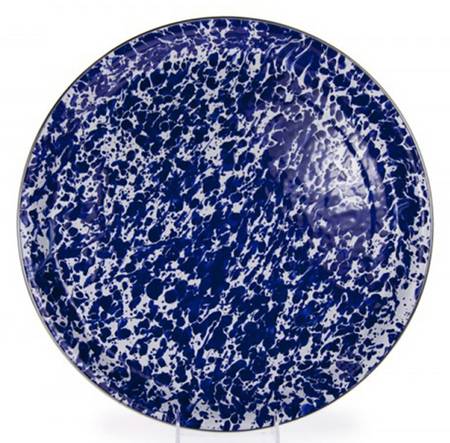 Cobalt Swirl Enamelware 15" Round Tray