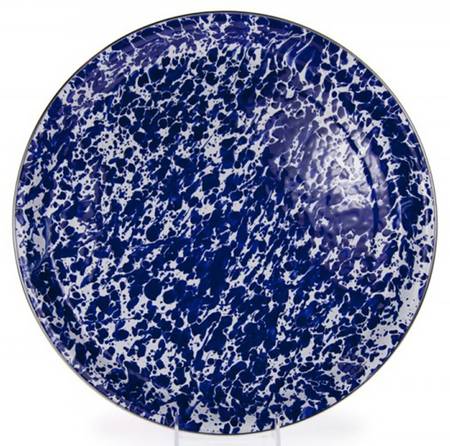 Cobalt Swirl Enamelware 20" Round Tray