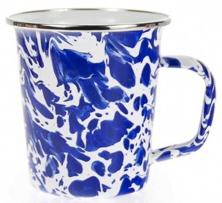 Cobalt Swirl Enamelware Latte Mug