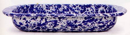Cobalt Swirl Enamelware 12" Rectangular Baker