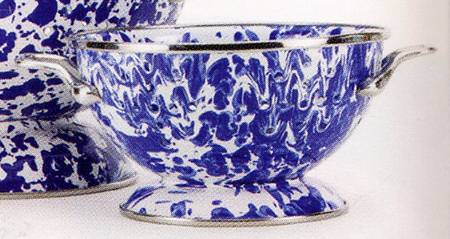 Cobalt Swirl Enamelware 1 Quart Colander