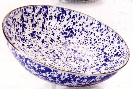 Cobalt Swirl Enamelware 4 Qt Catering Bowl