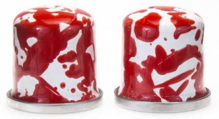 Red Swirl Enamelware Salt & Pepper Set