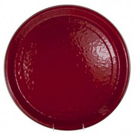 Red on Red Enamelware 15" Round Tray
