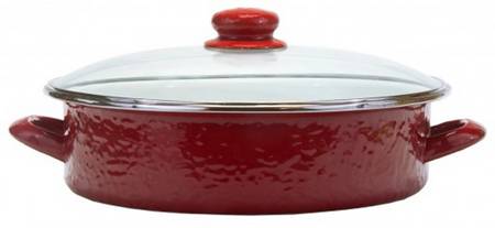 Red on Red Enamelware 13" Saute' Pan & Lid