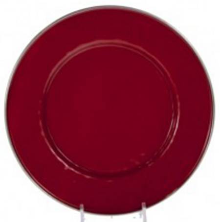Red on Red Enamelware Individual Sandwich Plate