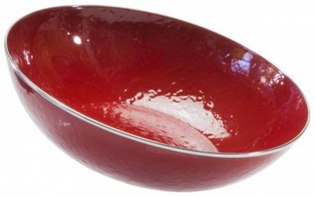 Red on Red Enamelware 4 Qt Catering Bowl