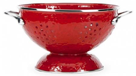 Red on Red Enamelware 2 Quart Colander