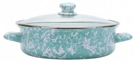 Sea Glass Enamelware 10" Saute' Pan & Lid