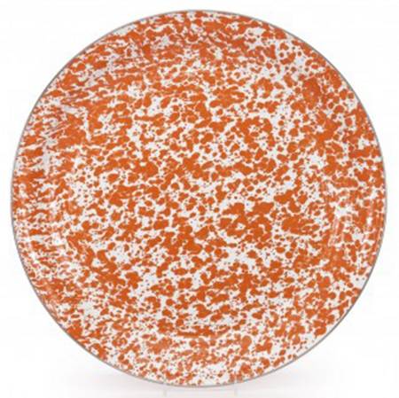 Orange Swirl Enamelware 20" Round Tray