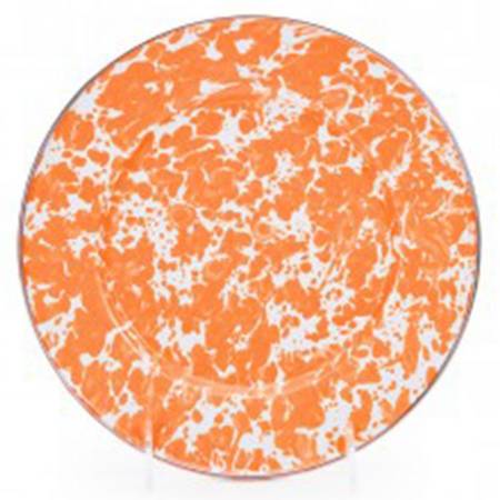 Orange Swirl Enamelware Individual Sandwich Plate