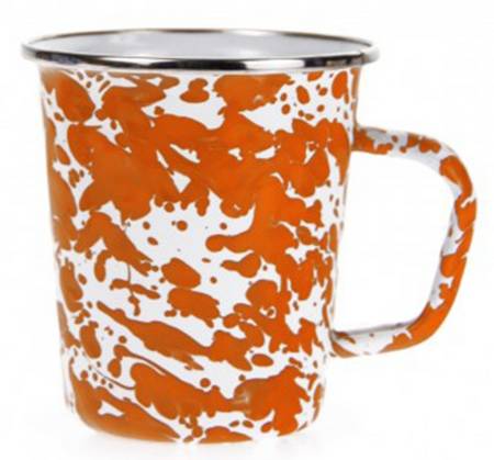 Orange Swirl Enamelware Latte Mug