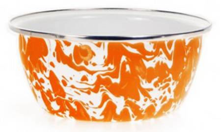 Orange Swirl Enamelware Individual Salad Bowl