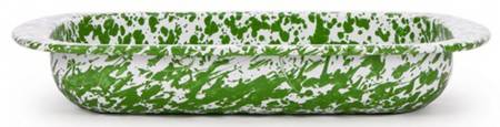 Green Swirl Enamelware 12" Rectangular Baker