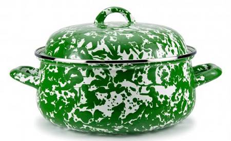 Green Swirl Enamelware 4 Qt Dutch Oven