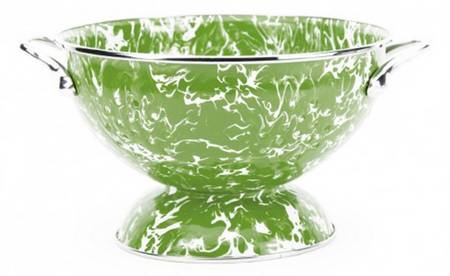 Green Swirl Enamelware 2 Quart Colander