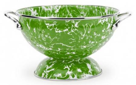 Green Swirl Enamelware 1 Quart Colander