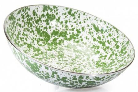 Green Swirl Enamelware 4 Qt Catering Bowl
