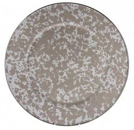 Taupe Swirl Enamelware Service Plate (Charger)