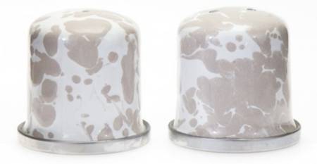 Taupe Swirl Enamelware Salt & Pepper Set