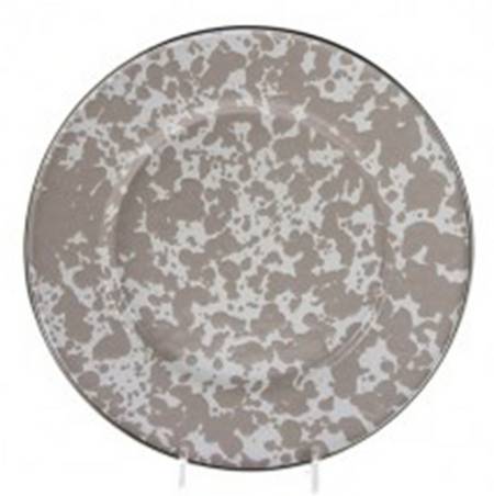 Taupe Swirl Enamelware Individual Sandwich Plate