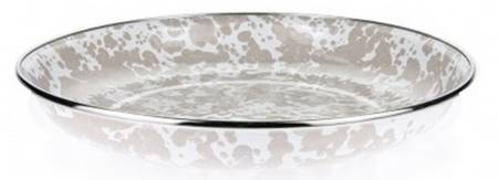 Taupe Swirl Enamelware Pasta Plate
