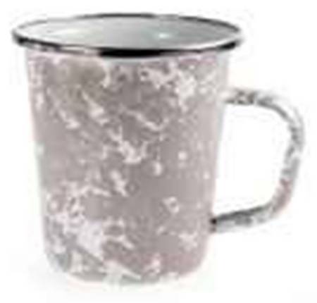 Taupe Swirl Enamelware Latte Mug