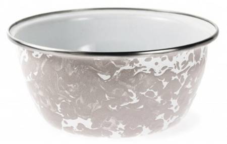 Taupe Swirl Enamelware Individual Salad Bowl