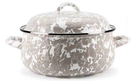 Taupe Swirl Enamelware 4 Qt Dutch Oven