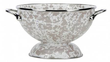 Taupe Swirl Enamelware 2 Quart Colander