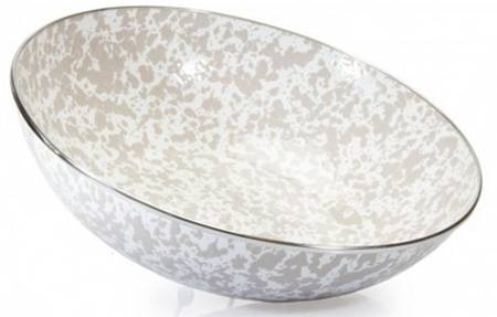 Taupe Swirl Enamelware 4 Qt Catering Bowl