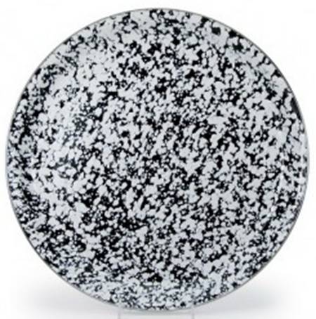 Black Swirl Enamelware 15" Round Tray