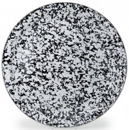 Black Swirl Enamelware 20" Round Tray