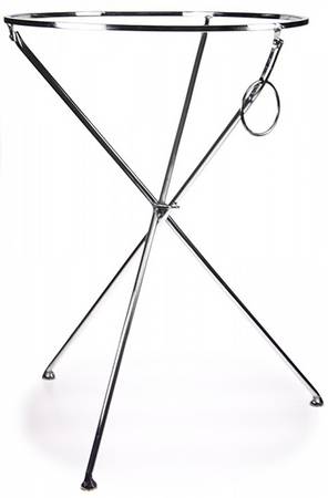 Black Swirl Enamelware Collapsible Table Stand for 20" Round Tray