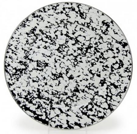 Black Swirl Enamelware Service Plate (Charger)