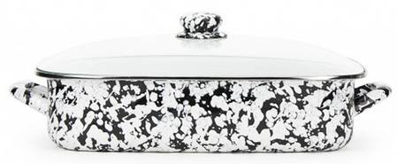 Black Swirl Enamelware 16" Lasagna & Lid