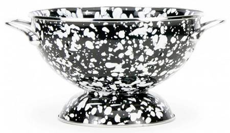 Black Swirl Enamelware 2 Quart Colander