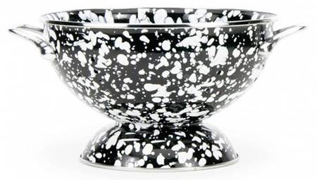 Black Swirl Enamelware 1 Quart Colander