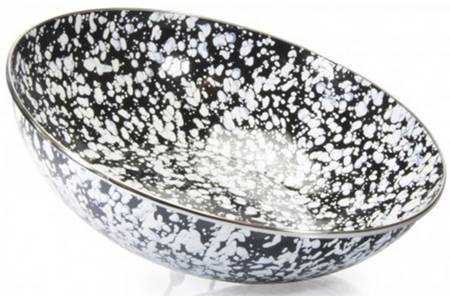 Black Swirl Enamelware 4 Qt Catering Bowl