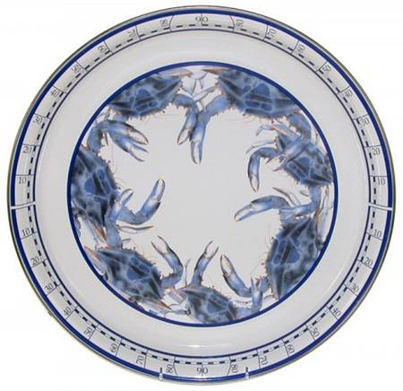 Blue Crab Enamelware 15" Round Tray