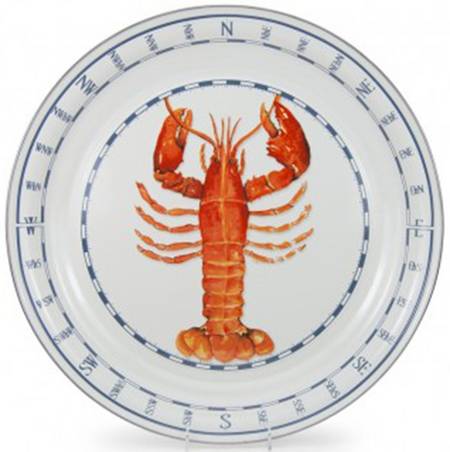 Lobster Enamelware 20" Round Tray