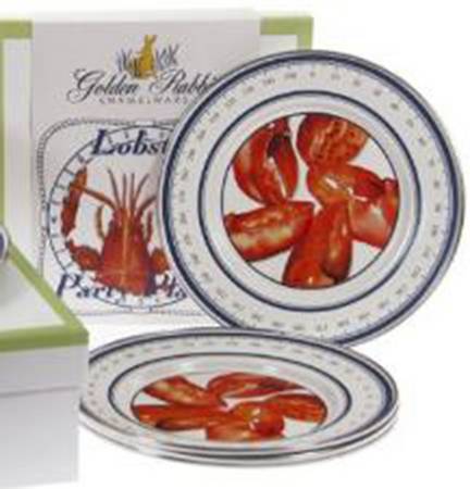 Lobster Enamelware Individual Sandwich/Party Plate - Set of 4