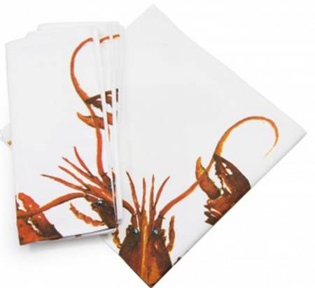 Lobster Enamelware Cloth Napkin - Set of 4