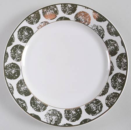 Distress Gold Dot Salad Plate