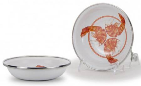 Shrimp Enamelware Tasting Plate/Dish