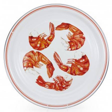 Shrimp Enamelware 20" Round Tray